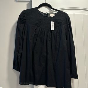 Loft embroidered black, long sleeve peasant style blouse.  Size xlarge.